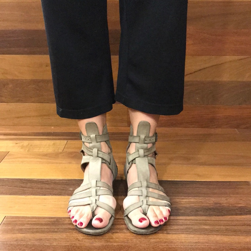 ALL SAINTS grey suede gladiator sandals